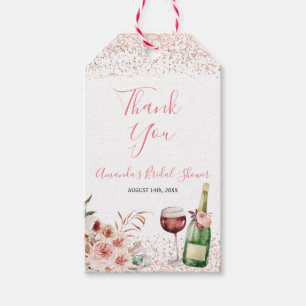 Cheers to Love Blush Pink Bridal Shower Gift Tags