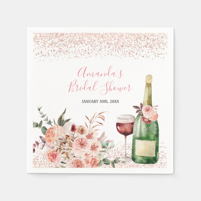 Cheers to Love Blush Pink Bridal Shower Napkins (Front)