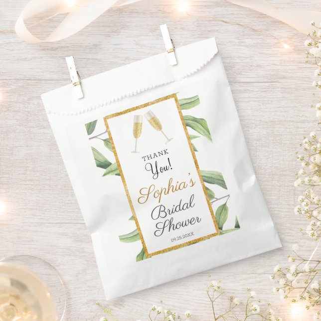 Cheers to Love Botanical Bridal Shower Party  Favor Bag (Clipped)