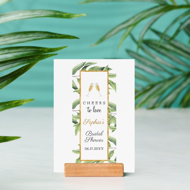 Cheers to Love Botanical Bridal Shower Party Print Holder (Insitu 2)