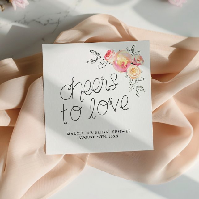 Cheers to Love Bridal Brunch Napkins (Creator Uploaded)