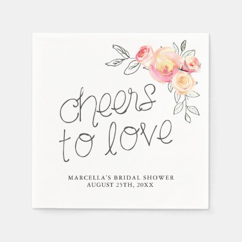 Cheers to Love Bridal Brunch Napkins