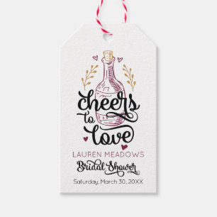Cheers to Love Bridal Shower Favor Tag