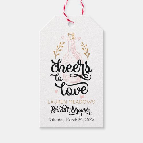 Cheers to Love Bridal Shower Favor Tag