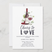 Cheers to Love Bridal shower invite Wine Tasting (Front)