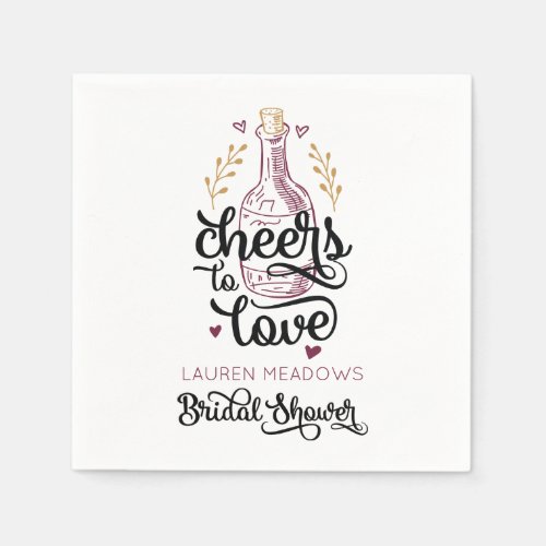 Cheers to Love Bridal Shower Napkins