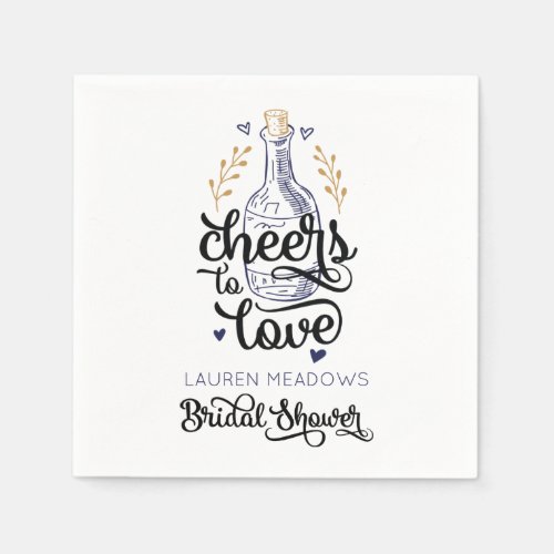 Cheers to Love Bridal Shower Napkins