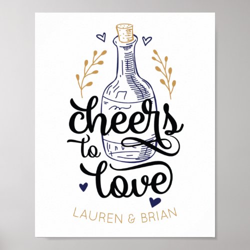 Cheers to Love Bridal Shower Poster