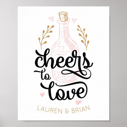Cheers to Love Bridal Shower Poster