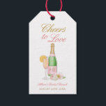 Cheers To Love Champagne Bridal Shower Gift Tags<br><div class="desc">Cheers To Love Champagne Bridal Shower Gift Tags
Add custom text to the back to provide any additional information needed for your guests.</div>