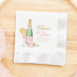 Cheers To Love Champagne Floral Bridal Brunch Napkins<br><div class="desc">Cheers To Love Champagne Floral Bridal Brunch Napkins
Add custom text to the back to provide any additional information needed for your guests.</div>