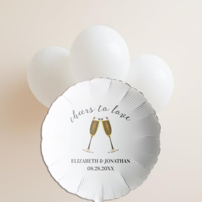 Cheers To Love Champagne Glasses Balloon (Creator Uploaded)
