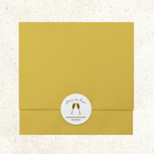 Cheers To Love Champagne Glasses Classic Round Sticker