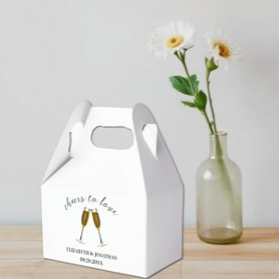 Cheers To Love Champagne Glasses Favor Boxes