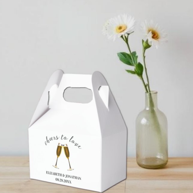 Cheers To Love Champagne Glasses Favor Boxes (Creator Uploaded)
