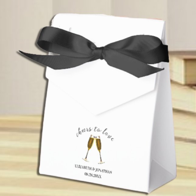 Cheers To Love Champagne Glasses Favor Boxes (Creator Uploaded)