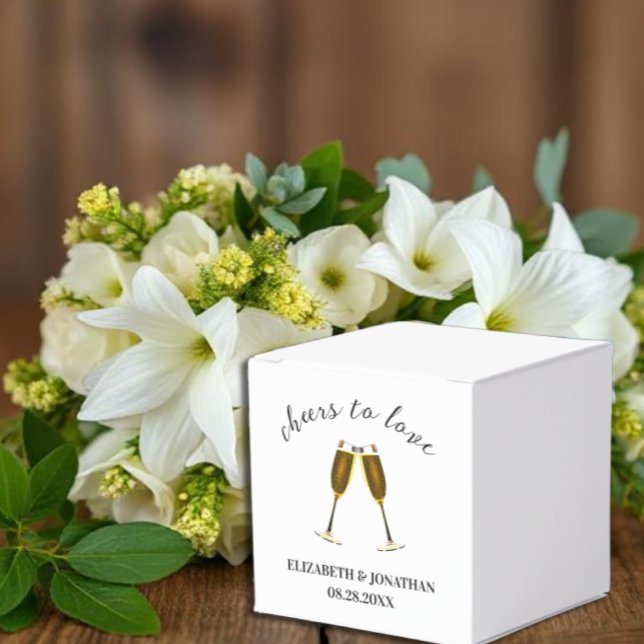 Cheers To Love Champagne Glasses Favor Boxes (Creator Uploaded)