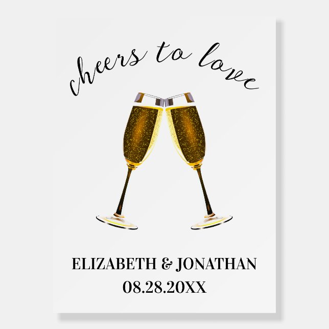 Cheers To Love Champagne Glasses Foam Board (Front)