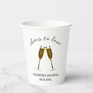 Cheers To Love Champagne Glasses Paper Cups
