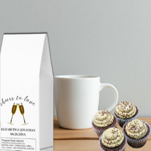 Cheers To Love Champagne Glasses Roasted Coffee