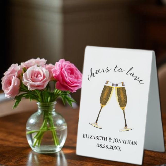 Cheers To Love Champagne Glasses Table Tent (Creator Uploaded)