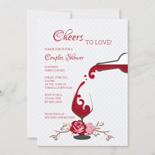 Cheers to Love Couples Bridal Shower Invitation