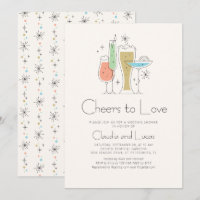 Cheers to Love Couples Wedding Shower Invitation
