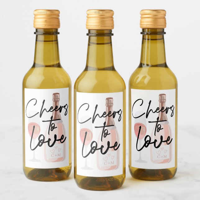 Cheers to Love Custom Bridal Shower Favor Wine Label (Bottles)