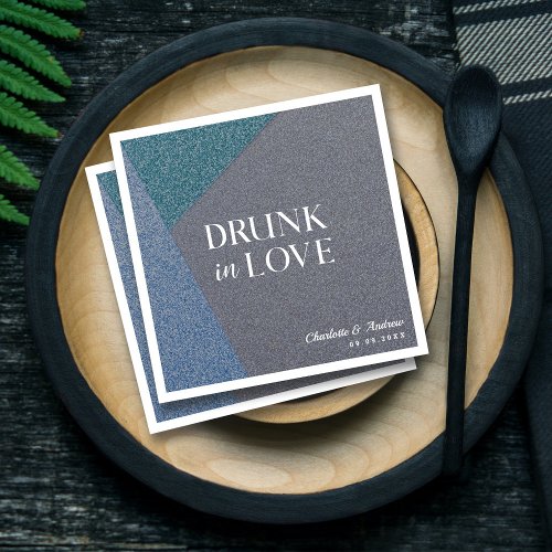 Cheers to Love Drunk in Love Modern Chic Wedding Napkins