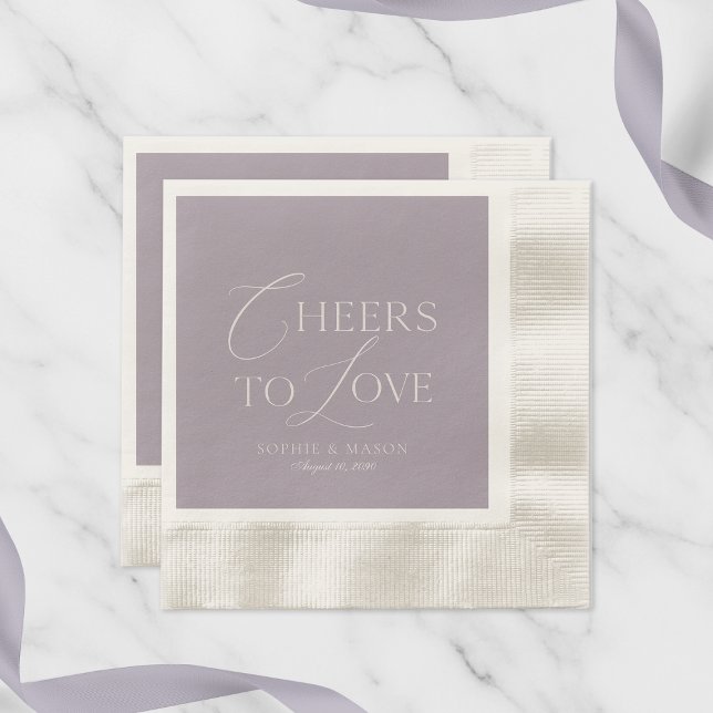 Cheers to Love Elegant Wedding Napkins (Creator Uploaded)