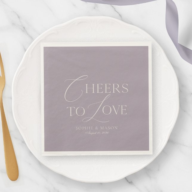 Cheers to Love Elegant Wedding Napkins (Creator Uploaded)