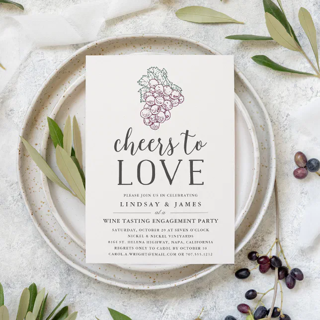 Cheers to Love Engagement Party Invitation Zazzle