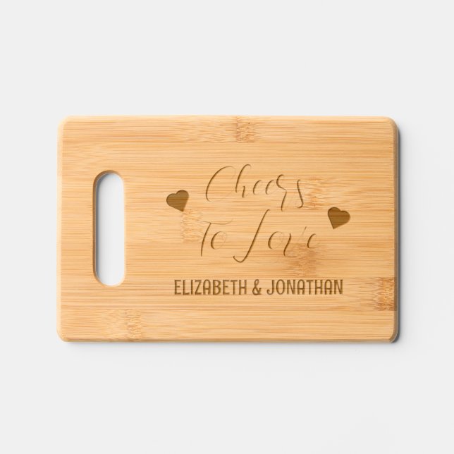 Cheers to Love Engraved Cutting Board (Front)