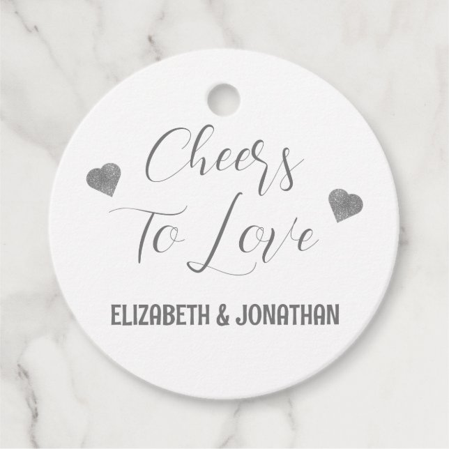 Cheers to Love Favor Tags (Front)