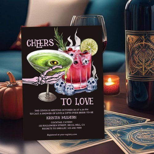 Cheers to Love Gruesome Cocktails Bridal Shower Invitation