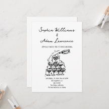 Cheers to love Hand Drawn Wedding