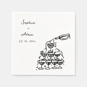 Cheers to love Hand Drawn Wedding Napkins