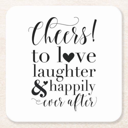 Cheers To Love Happily Ever After Custom Coaster