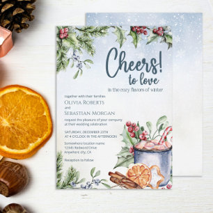 Cheers to Love Hot Cocoa Winter Wedding Invitation