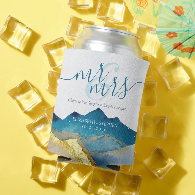 Cheers to Love Laughter Happily Ever After Wedding Can Cooler (In Situ Summer)