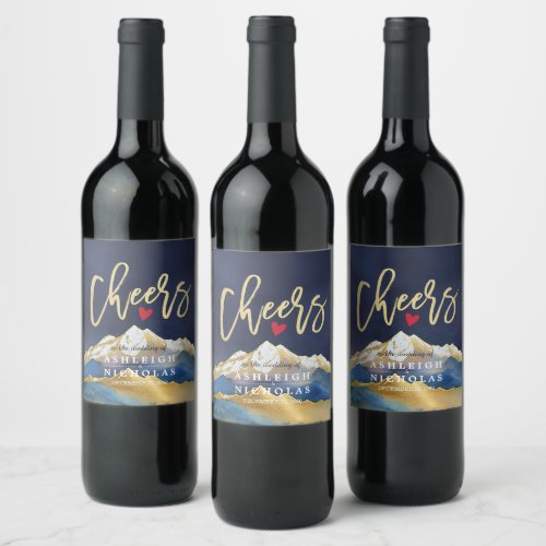 Cheers to Love Laughter Happily Ever After Wedding Wine Label