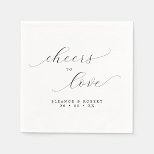 Cheers to Love Minimalist Script Wedding Napkins