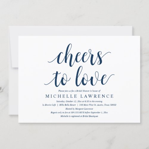 Cheers to love Modern Bridal Shower Celebration I Invitation