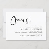 Cheers to love, Modern Casual Bridal Shower Invita