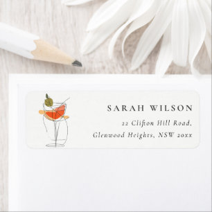 Cheers to Love Modern Cocktail Wine Address Label