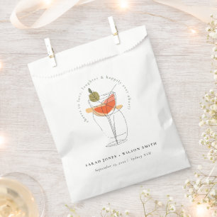 Cheers to Love Modern Cocktail Wine Wedding Favor Bag