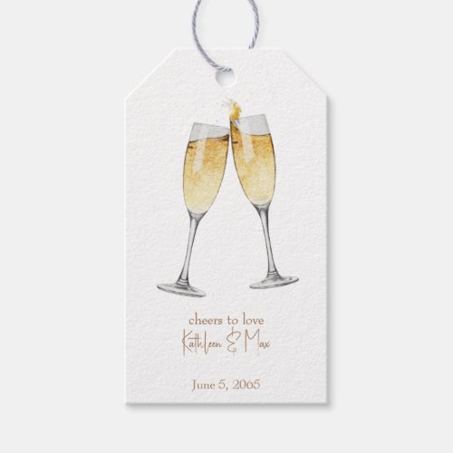 Cheers to love Personalized Champagne Toast Gift Tags