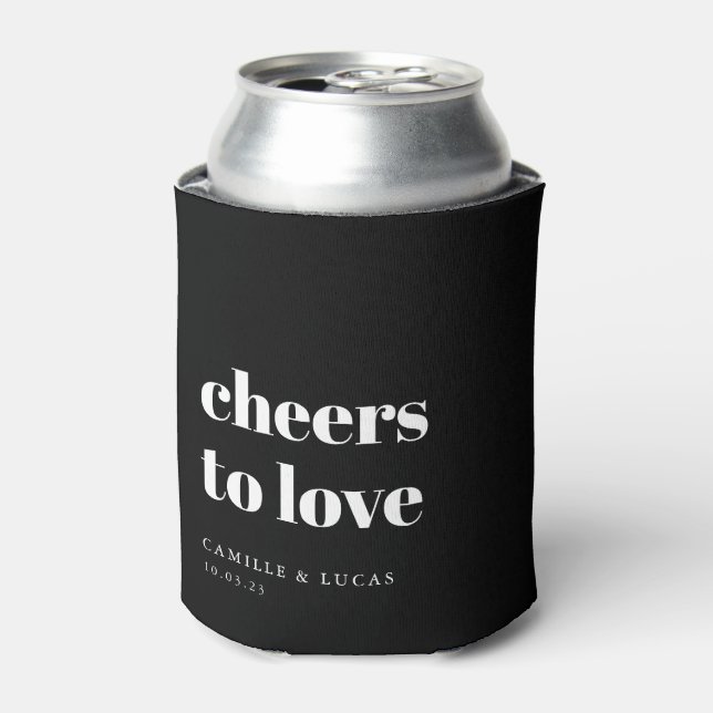 Cheers To Love Personalized Wedding Favors  Can Cooler (Can Front)