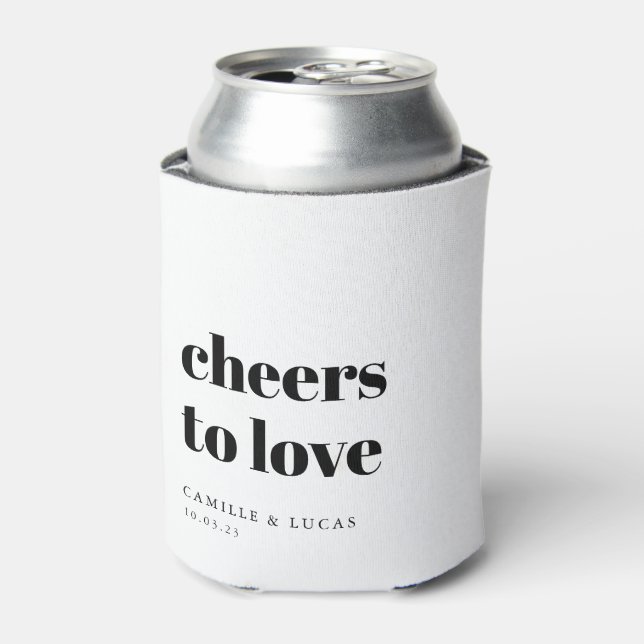 Cheers To Love Personalized Wedding Favors   Can Cooler (Can Front)