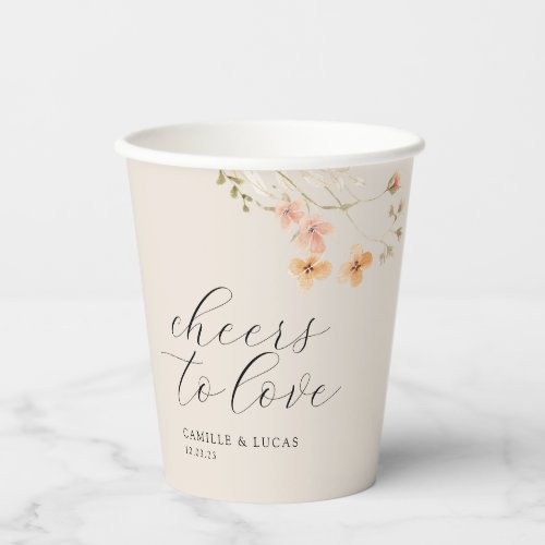 Cheers To Love Personalized Wedding Favors  Paper Cups